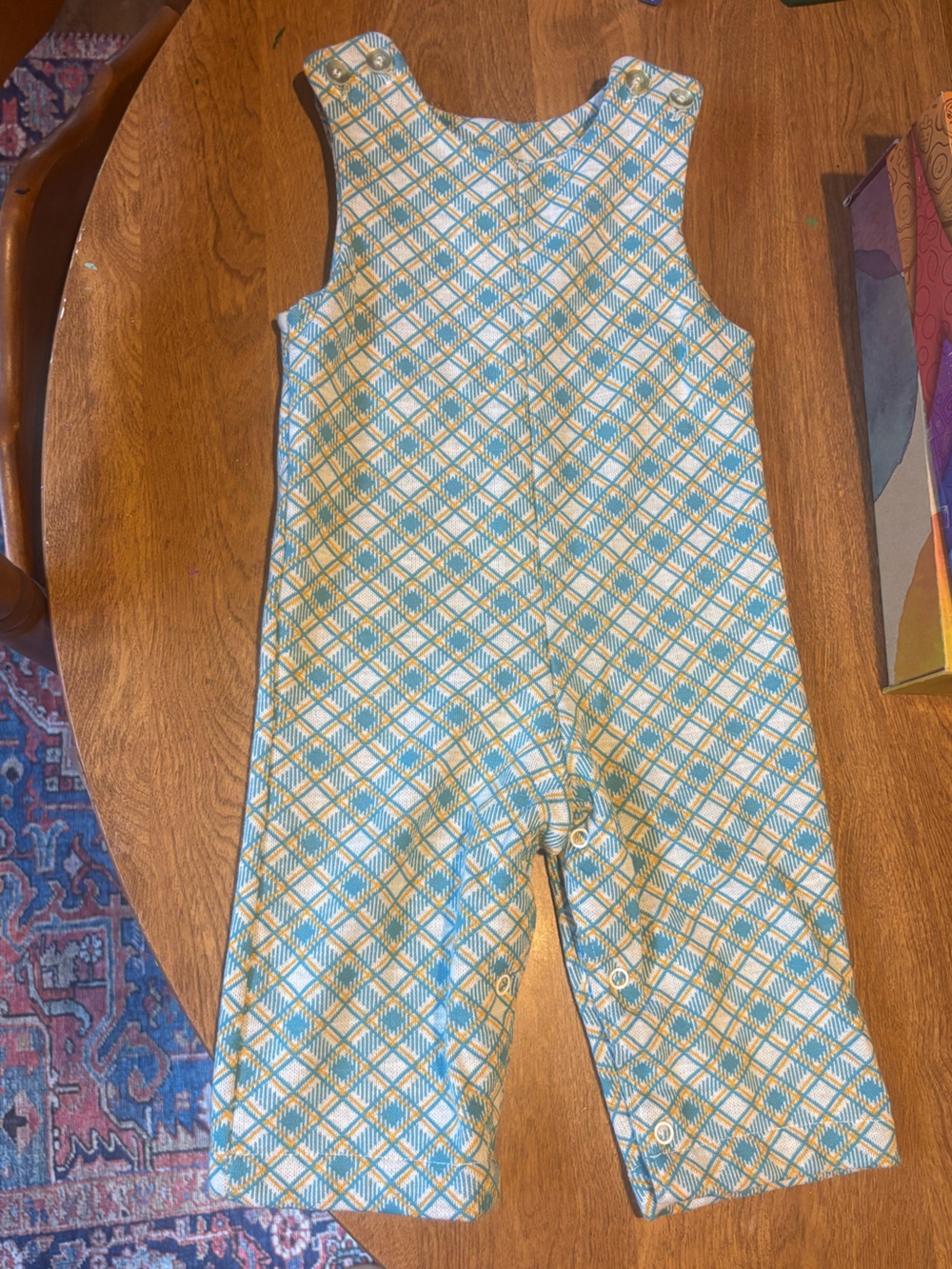 healthtex Blue and Yellow Diamond-Print Kids Sleep Romper